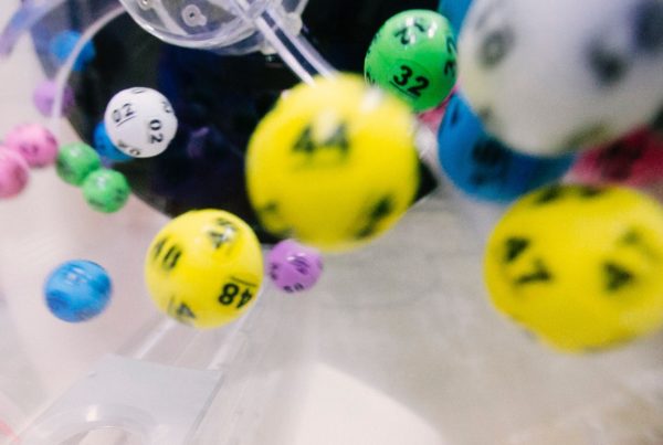 Lottery balls giving the winning numbers.